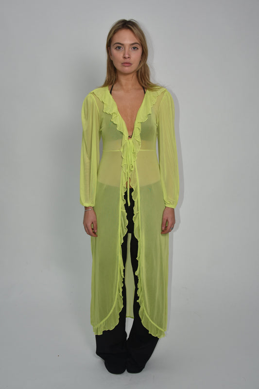 Laagam sheer tie-front dress