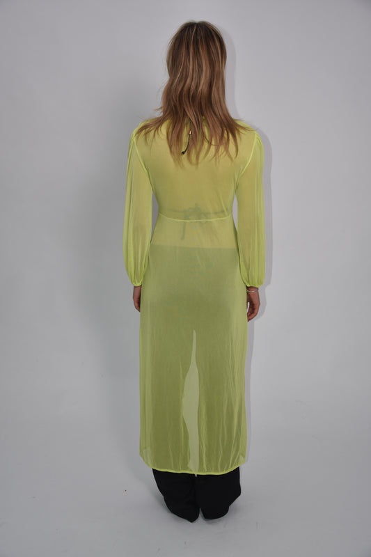 Laagam sheer tie-front dress