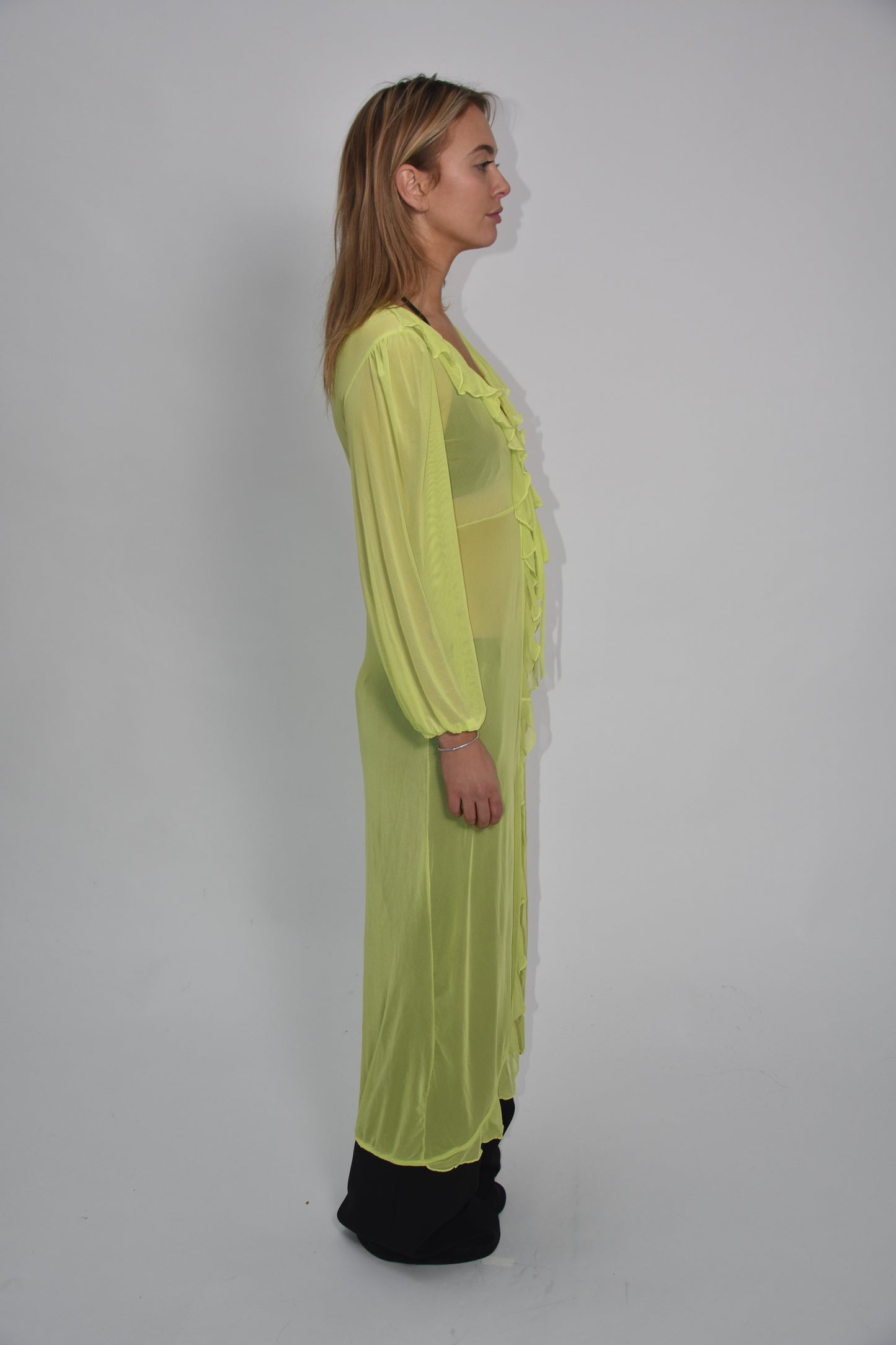 Laagam sheer tie-front dress